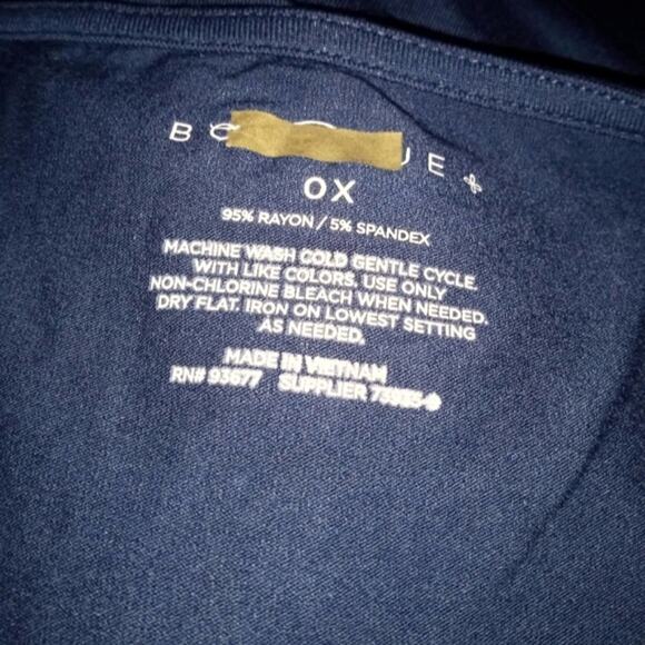 ❄️2/$5❄️[B9] NWOT Navy Blue Cold Shoulder Bodysuit, 0X - Picture 5 of 5